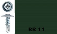 Саморез-клоп с буром 4,2х19 окрашенный, RR 11 (зелёный)