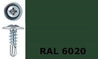 Саморез-клоп с буром 4,2х41 окрашенный, RAL 6020 (хромовый зелёный)
