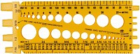 Резьбовой шаблон, линейка для определения резьбы (метрическая/дюймовая), желтая