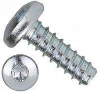 Саморез с полукруглой головкой и шлицем TORX ISO 14585 (DIN 7981) форма F, оцинкованная сталь