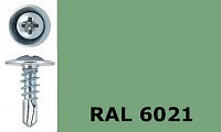 Саморез-клоп с буром 4,2х41 окрашенный, RAL 6021 (бледно-зелёный)