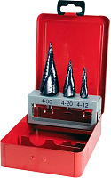 Набор ступенчатых сверл по металлу 4-12/4-20/4-30 мм, 3 шт HSS-G TiALN, NextGeneration  Ruko 101026F