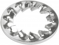 Шайба стопорная с зубьями DIN 6798J М3,5, нержавеющая сталь 1.4310 (А2)