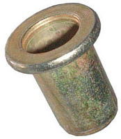 Резьбовая заклепка М6 Е=3 мм с цилиндрическим бортиком, желтый цинк