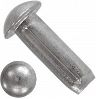 Штифт (заклёпка) цилиндрический DIN 1476 form A с полукруглой головкой, нержавеющая сталь А2