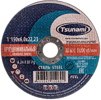 Круг зачистной по металлу тип 1 150х6х22,2 мм, A 24 R BF L, Луга-Абразив Tsunami D16110015062300