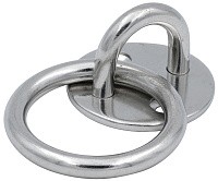 Обушок с кольцом на круглой пластине 0806, нержавеющая сталь А4