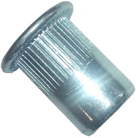 Резьбовая заклепка М8 L=21 мм с цилиндрическим бортиком и насечками, оцинкованная сталь