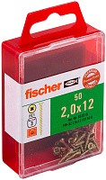 Саморез потай 2х12 мм Fischer FPF-SZ YZF 653915, полная резьба, желтый цинк (50 шт)