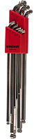 Набор шестигранных ключей с двумя шариками (1,5-10 мм) Extra Long Bondhus BriteGuard 77099, 9 штук