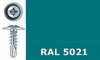 Саморез-клоп с буром 4,2х41 окрашенный, RAL 5021 (водная синь)