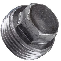 Пробка-заглушка резьбовая дюймовая коническая с шестигранной головкой DIN 909, сталь без покрытия