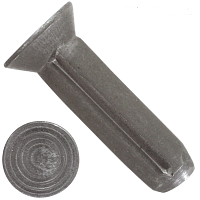 Штифт (заклёпка) c потайной головкой и насечками DIN 1477 form A, сталь без покрытия