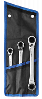Набор накидных гаечных ключей трещоточных 3 шт, 8 - 19 мм, ЗУБР 27105-H3