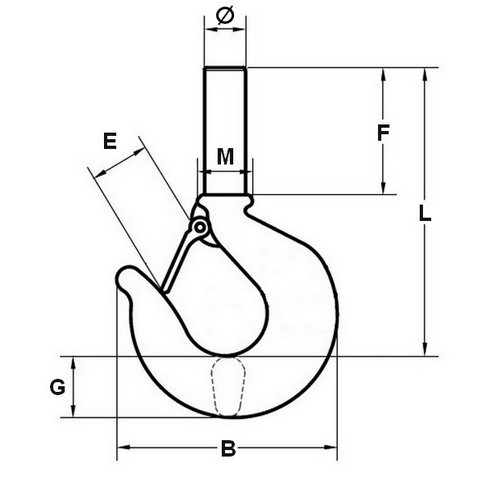 схема крюка с цилиндрическим хваостовиком