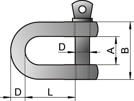 Скоба прямая D-образная G210 (с винтом)